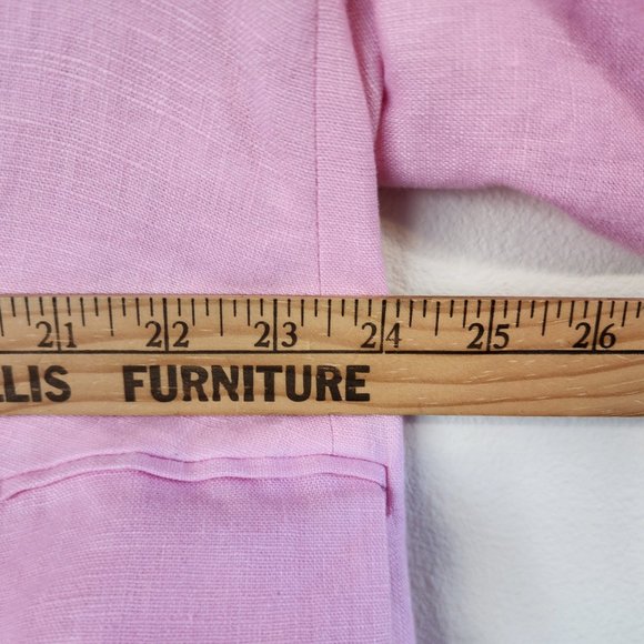 MNG by Mango Women Blazer Suit 100 Linen, Line, 1 botton front, Pockets, Lined - Picture 13 of 15